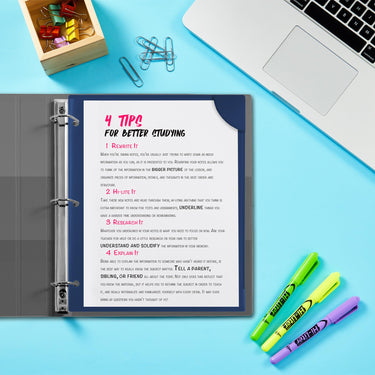 Avery Corner Lock Document Sleeves for 3 Ring Binders, 1 Navy Blue Plastic Sleeve (47838)